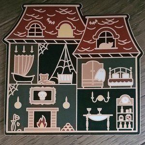 Spooky Haunted House, Die Cut Vinyl Sticker